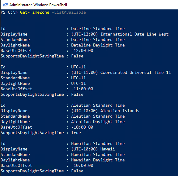 Set Time Zone Using Powershell Powershell Mvphour Checkyourlogs Net